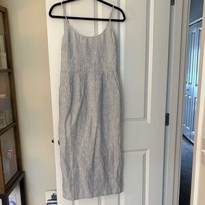 Quince blue and white striped Midi Dress